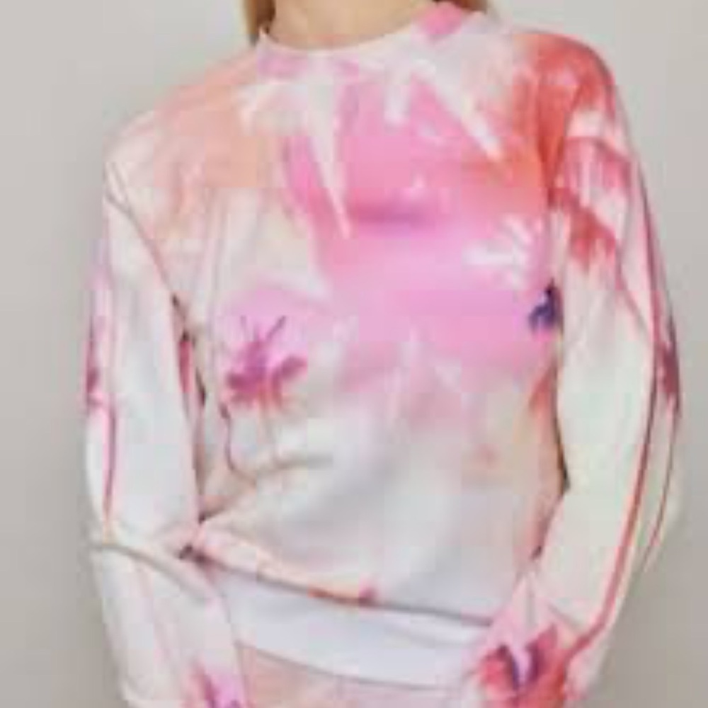 Carbon38 Pink and White Tie-Dye Sweatshirt